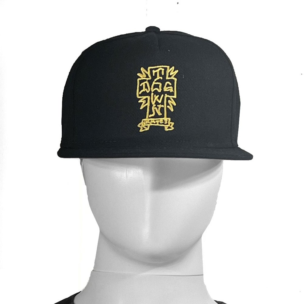 Dogtown Skateboards Black Yellow "Gonz" 5-Panel Mid-Profile Snapback Hat NWOT!